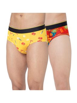 Bummer - Multi-Color Mens Printed Micro Modal Briefs Underwear (Pack of 2)