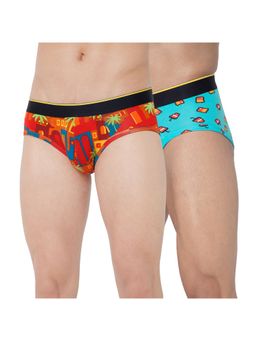Bummer - Multi-Color Mens Printed Micro Modal Briefs Underwear (Pack of 2)