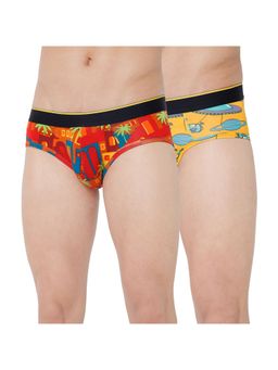 Bummer - Multi-Color Mens Printed Micro Modal Briefs Underwear (Pack of 2)