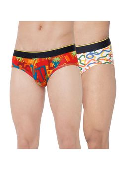 Bummer - Multi-Color Mens Printed Micro Modal Briefs Underwear (Pack of 2)