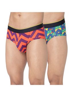 Bummer - Multi-Color Mens Printed Micro Modal Briefs Underwear (Pack of 2)