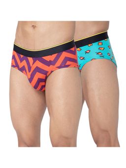 Bummer - Multi-Color Mens Printed Micro Modal Briefs Underwear (Pack of 2)