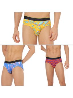 Bummer - Multi-Color Mens Printed Micro Modal Briefs Underwear (Pack of 3)