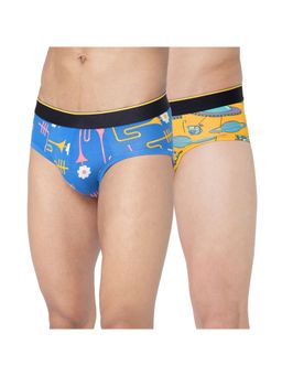 Bummer - Multi-Color Mens Printed Micro Modal Briefs Underwear (Pack of 2)