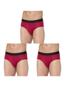 Bummer - Red Mens Printed Micro Modal Briefs Underwear (Pack of 3)