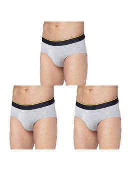 Bummer - Grey Mens Printed Micro Modal Briefs Underwear (Pack of 3)