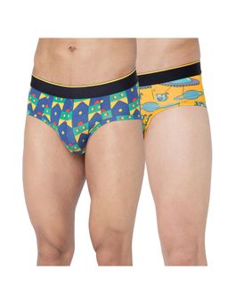 Bummer - Multi-Color Mens Printed Micro Modal Briefs Underwear (Pack of 2)