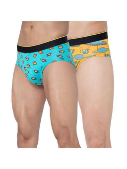 Bummer - Multi-Color Mens Printed Micro Modal Briefs Underwear (Pack of 2)