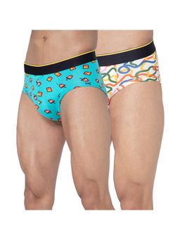 Bummer - Multi-Color Mens Printed Micro Modal Briefs Underwear (Pack of 2)