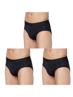 Bummer - Black Mens Printed Micro Modal Briefs Underwear (Pack of 3)