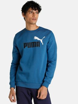 Puma - Ess+ 2 Col Big Logo Crew Fl Men Blue Sweatshirt