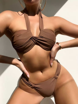 FancyPants - Brown Donna Bikini Two Piece Bikini (Set of 2)