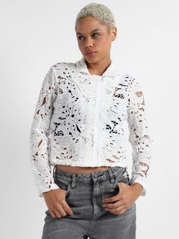 Campus Sutra - Womens Self-Design Botanical Jacket