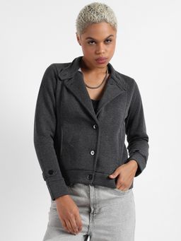 Campus Sutra - Womens Single-Breasted Jacket With Angled Open Pockets