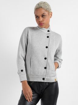 Campus Sutra - Womens Single-Breasted Jacket With Angled Open Pockets