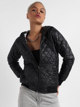 Campus Sutra - Womens Quilted Puffer Jacket With Zip-Closure