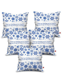 Indigifts - Christmas Gifts Count Our Blessings Printed Cushion Cover (12x12 Inches)