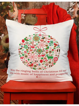 Indigifts - Christmas Wishes Printed Cushion Cover Without Filler (16x16 Inches)