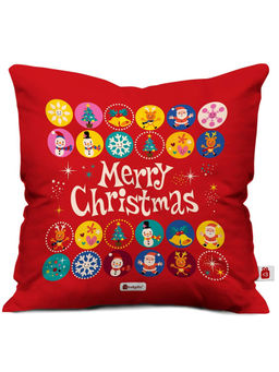 Indigifts - Merry Christmas Printed Cushion Cover Without Filler (18x18 inches)