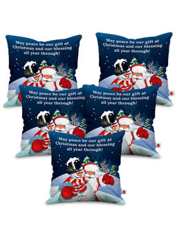 Indigifts - Peace Be Our Gift At Christmas Printed Cushion Cover Without Filler (16x16 Inches)