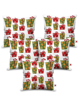 Indigifts - Colourful Christmas Cushion Cover Without Fillers (18x18 inches)