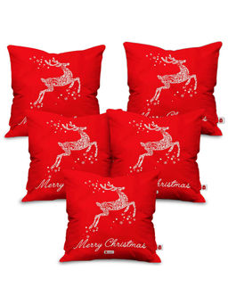 Indigifts - Merry Christmas Decorations Cushion Cover Without Filler (18x18 inches)