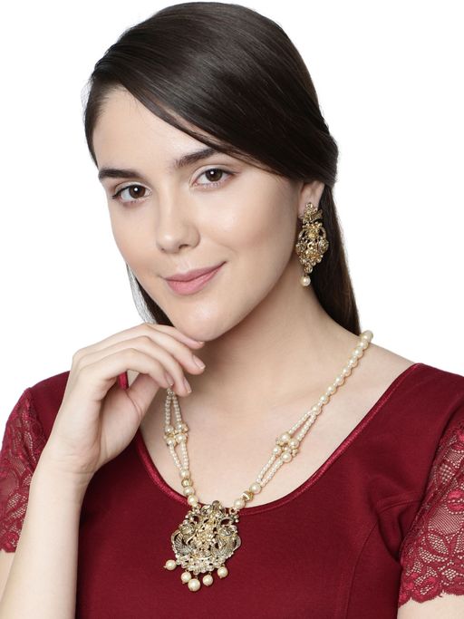 Anika's Creations Anika's Creation Exclusive Meenakari Temple Jewellery Set for Women