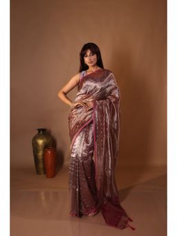 Maayavi - Women's Brown Karishma Handloom Saree with Unstitched Blouse