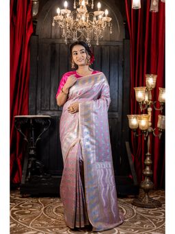 Maayavi - Women's Lavender Bhavya Handloom Saree with Unstitched Blouse