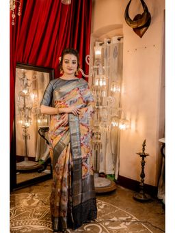 Maayavi - Women's Multi-Color Ashlesha Handloom Saree with Unstitched Blouse