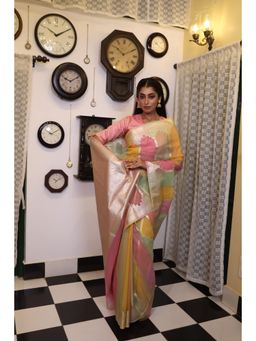 Maayavi - Women's Multi-Color Brisa Handloom Saree with Unstitched Blouse