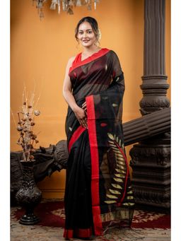 Maayavi - Women's Black Kaalratri Handloom Saree with Unstitched Blouse