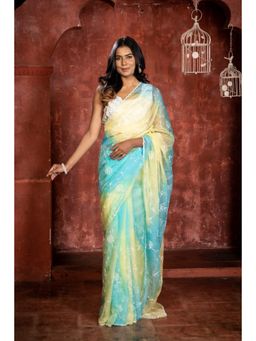 Maayavi - Women's Multi-Color Kia Embellished Saree with Unstitched Blouse