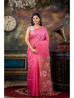 Maayavi - Women's Pink Moumita Handloom Saree with Unstitched Blouse