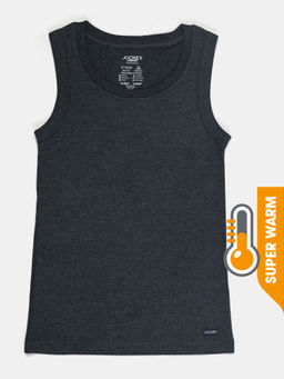 Jockey - KT07 Kids Super Warm Combed Cotton Rich Brushed Thermal Muscle Vest - Charcoal
