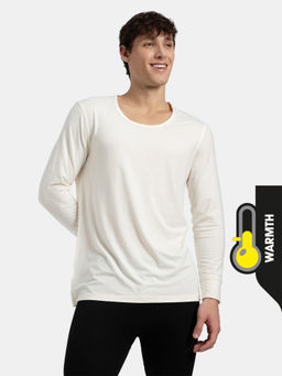 Jockey - 2604 Men Microfiber Elastane Full Sleeve Thermal Undershirt - Winter White