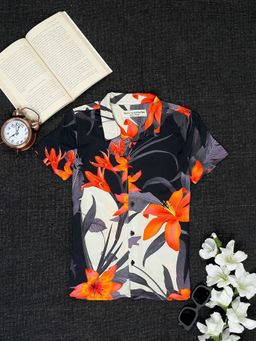 The Lion and the Fish - Boys Multi-Colour Floral Print Shirt Blossom