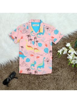 The Lion and the Fish - Pink Dinosaur Print Shirt