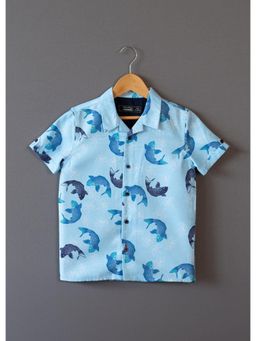 The Lion and the Fish - Dolphine Print Aurora Blue Shirt