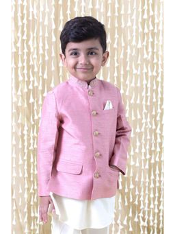 TIBER TABER - Nazaqat Bandhgala for Boys-Pink