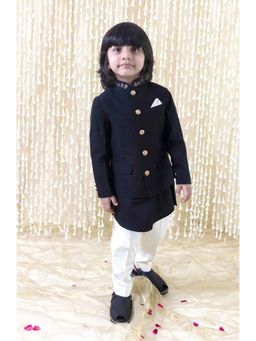 TIBER TABER - Nazaqat Bandhgala for Boys-Black
