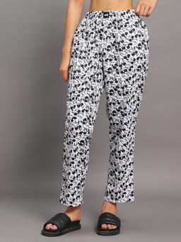 Bewakoof - Official Disney Women's White All Over Mickey Printed Pyjamas