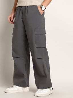 Campus Sutra - Men's Moon Grey Parachute-Relaxed Cargo