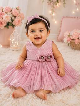 Katibi Kids - Lavender Solid/Plain Sleeveless Dress