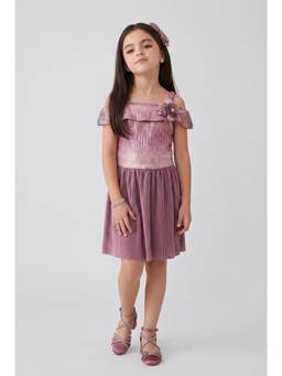 TINY GIRL - Pink Embellished/Sequined Sleeveless Dress
