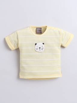 Little Kangaroos - Yellow Stripes Half Sleeves T-Shirt