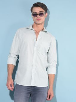 CRIMSOUNE CLUB - Men Green Printed Cotton Shirt