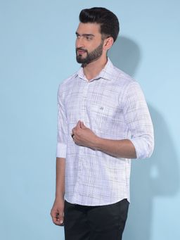 CRIMSOUNE CLUB - Men White Printed Cotton Shirt
