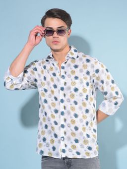 CRIMSOUNE CLUB - Men White Printed Shirt