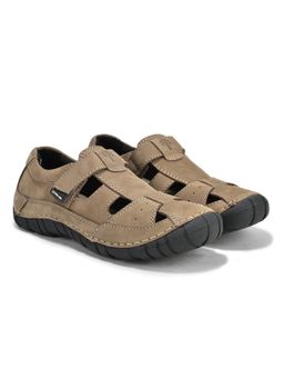 WOODLAND - Men Khaki Round Toe Sandals